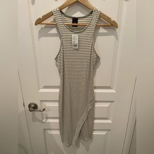 Gray & white strip mini dress size small